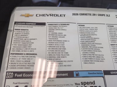 2026 Chevrolet Corvette ZR1 3LZ